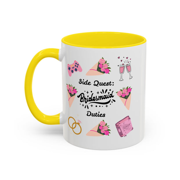 'Side Quest: Bridesmaid Duties' Accent Coffee Mug