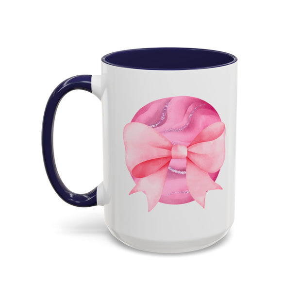 Pink Planet Wrapped In A Bow Accent Coffee Mug
