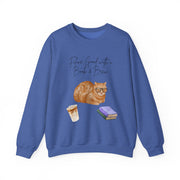 'Feline Good With A Book & Brew' Unisex Crewneck Sweatshirt