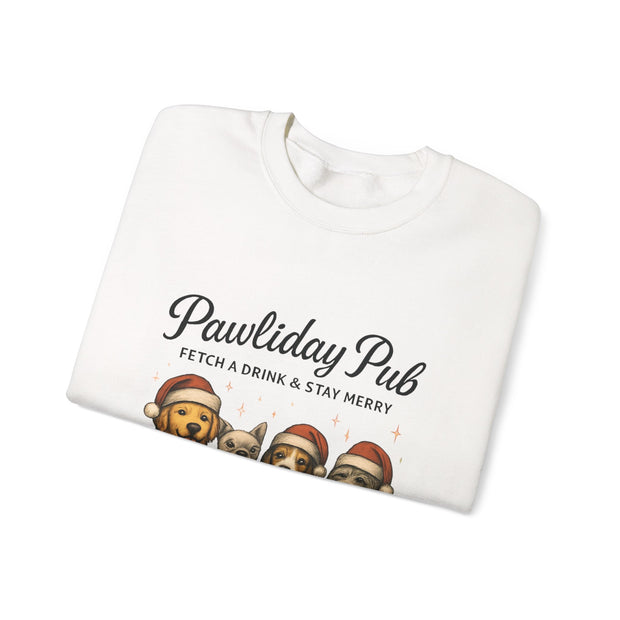 Pawlidday Pub Sweatshirt, Cozy Dog Lover Crewneck, Funny Pet Sweatshirt, Holiday Dog Apparel, Gift for Animal Lovers