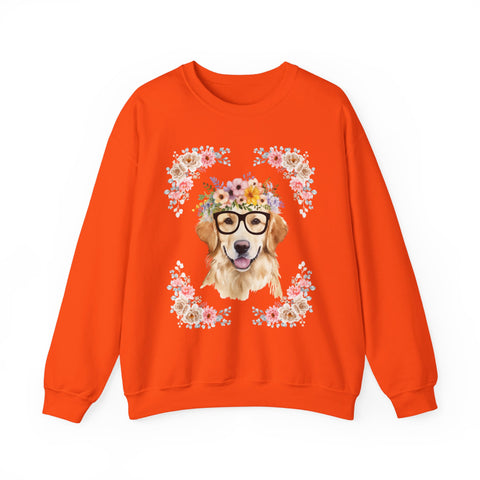 Geeky Goddess Golden Retriever Unisex Crewneck Sweatshirt