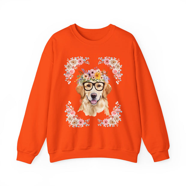 Geeky Goddess Golden Retriever Unisex Crewneck Sweatshirt