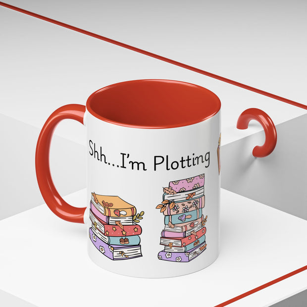 'Shhh...I'm Plotting' Accent Coffee Mug