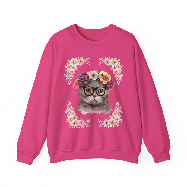 Geeky Goddess Dark Gray Cat Unisex Crewneck Sweatshirt