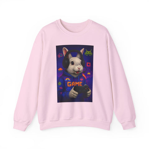 Gamer Bunny Crewneck Sweatshirt | Unisex Lightweight Sweater, Perfect for Gaming, Gifts for Gamers, Cute Animal Sweatshirt, Cozy Apparel