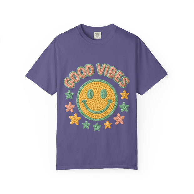 Good Vibes T-Shirt, Unisex Garment-Dyed Tee, Positive Vibe Shirt, Casual Wear, Gift for Friends, Summer Style