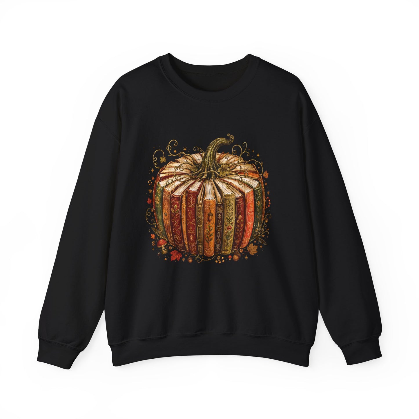 Autumn Patchwork Pumpkin crewneck sweatshirt | Fall Pumpkin Illustration