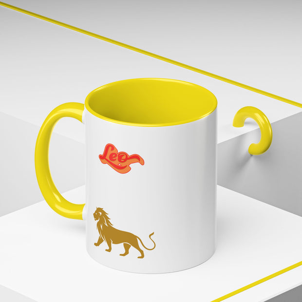 'Leo' Zodiac Accent Coffee Mug