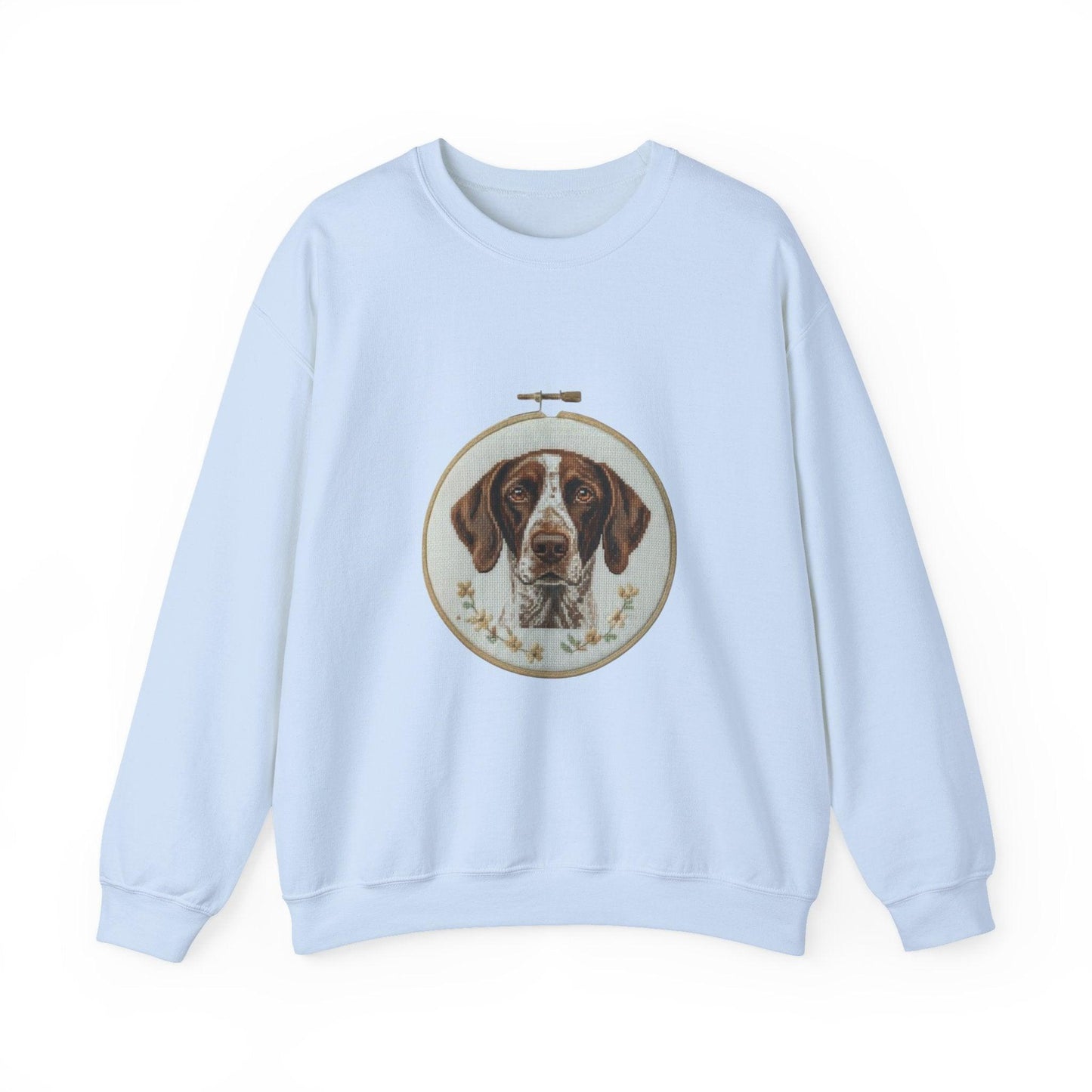 German Pointer Portrait sweatshirt | Dog Head Embroidery Hoop Design