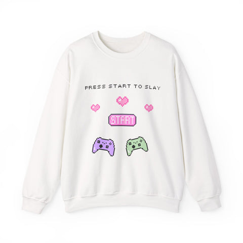 'Press Start to Slay' Unisex Crewneck Sweatshirt