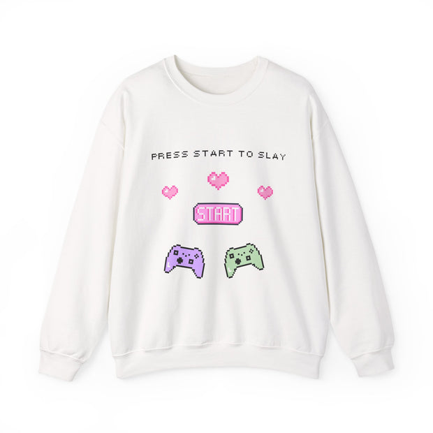 'Press Start to Slay' Unisex Crewneck Sweatshirt