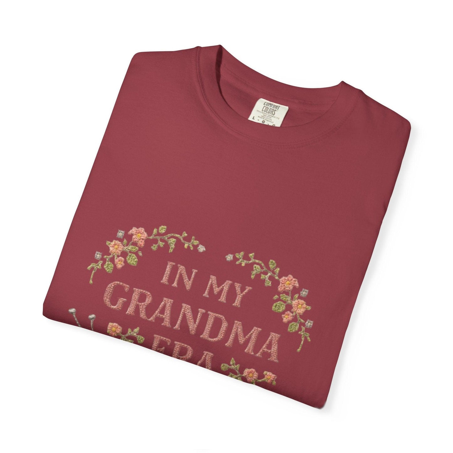 In My Grandma Era knitting balls glasses T-shirt | vintage floral knit design