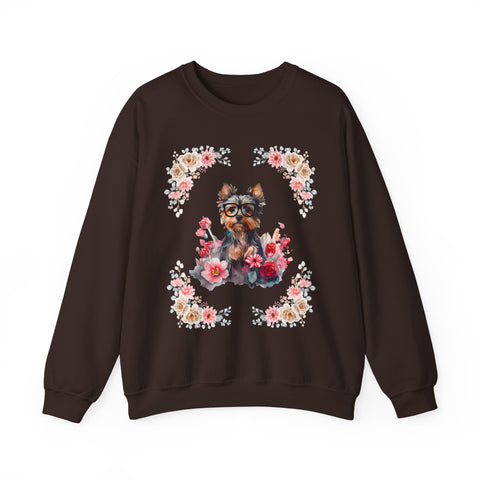 Geeky Goddess Yorkie Unisex Crewneck Sweatshirt