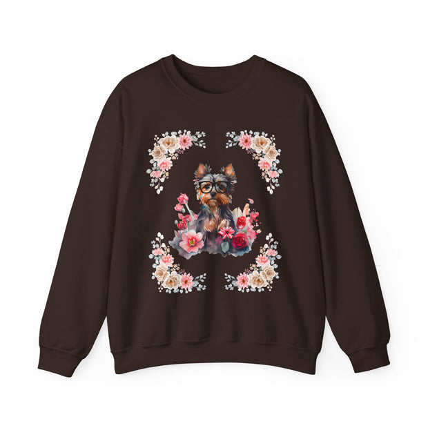 Geeky Goddess Yorkie Unisex Crewneck Sweatshirt