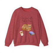 'Feline Good With A Book & Brew' Unisex Crewneck Sweatshirt