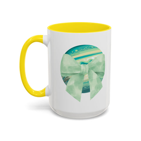 Green Planet Wrapped In A Bow Accent Coffee Mug