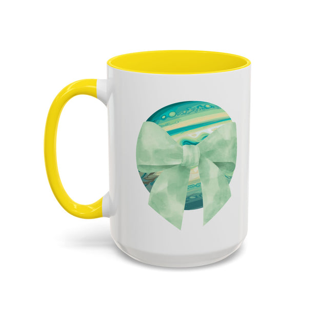 Green Planet Wrapped In A Bow Accent Coffee Mug