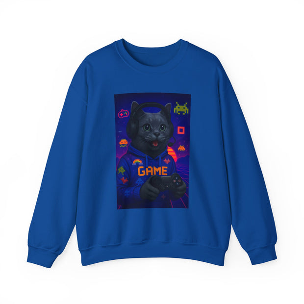 Gamer Cat Crewneck Sweatshirt - Cozy Unisex Gaming Apparel, Cool Cat Sweatshirt, Perfect Gift for Cat Lovers, Unisex Sweatshirt, Retro [...]