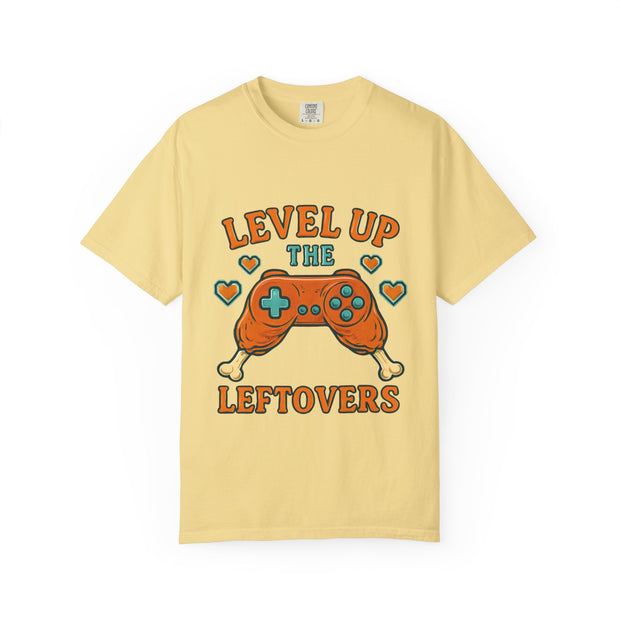 Gamer T-shirt - Level Up the Leftovers | Unisex Gaming Tee, Casual Wear, Game Night Shirt, Gift for Gamers, Funny Apparel