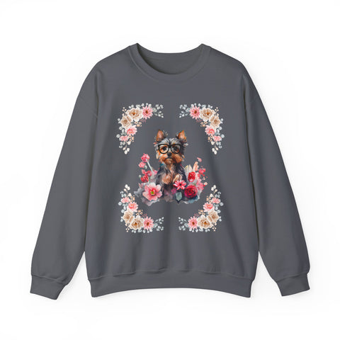 Geeky Goddess Yorkie Unisex Crewneck Sweatshirt