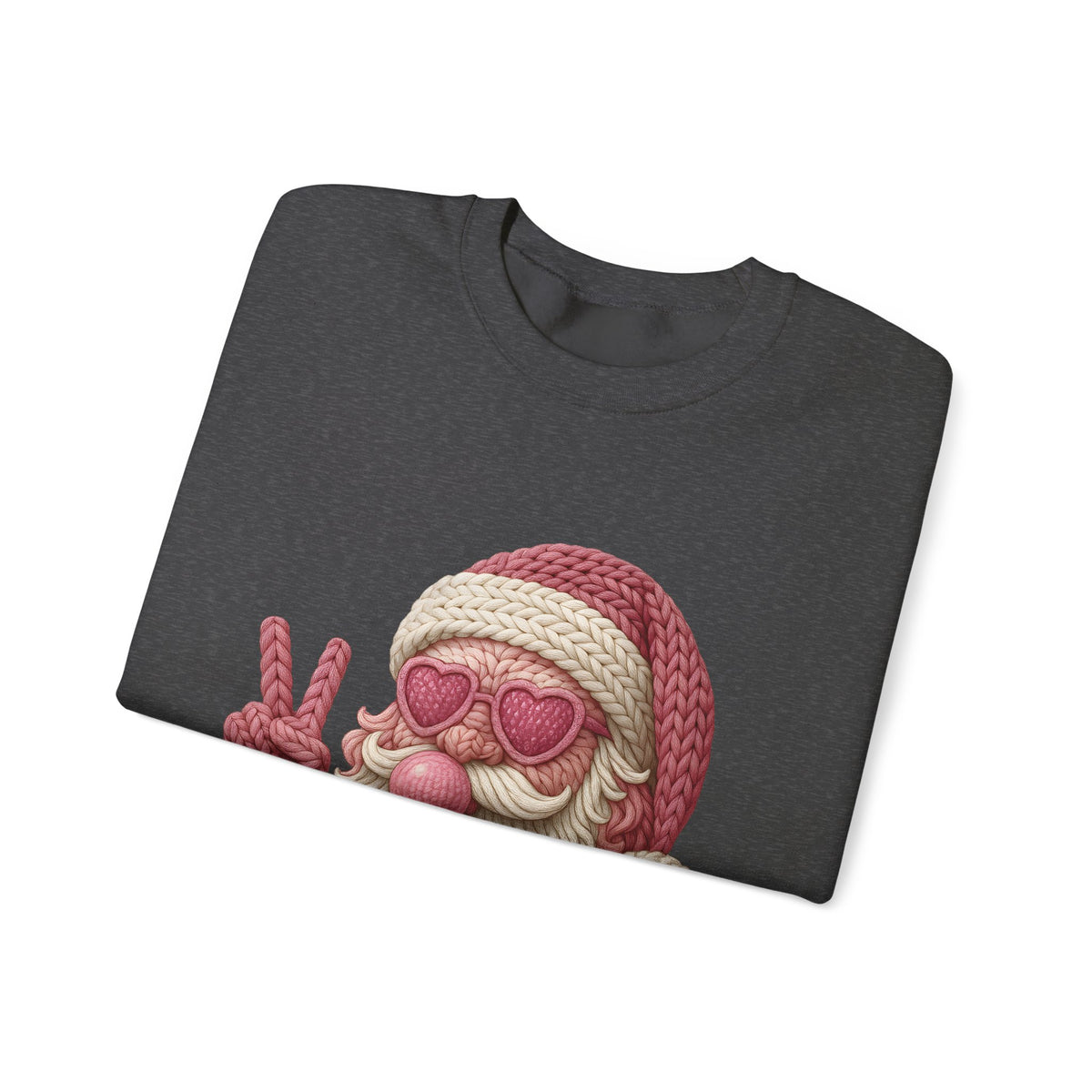 Pink Sunglasses Peace Sign Santa Sweatshirt | Retro Holiday Cozy