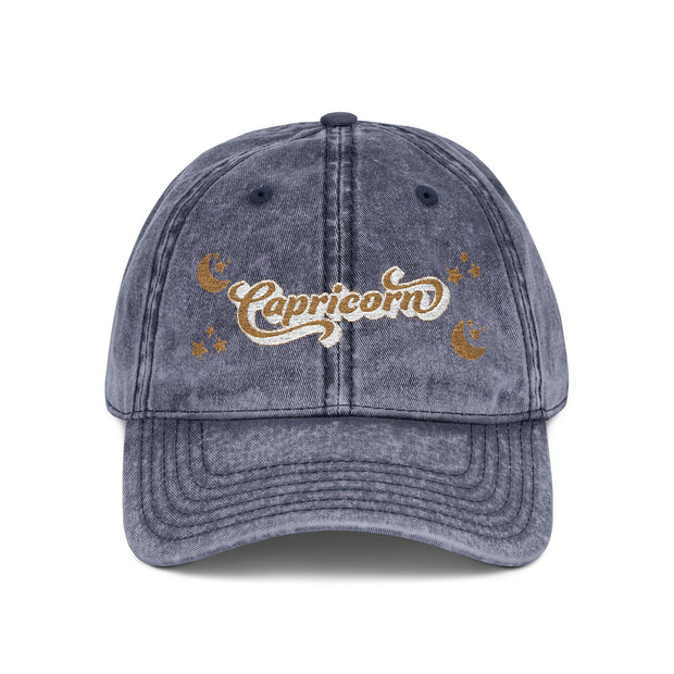 'Capricorn' Vintage Embroidered Cap