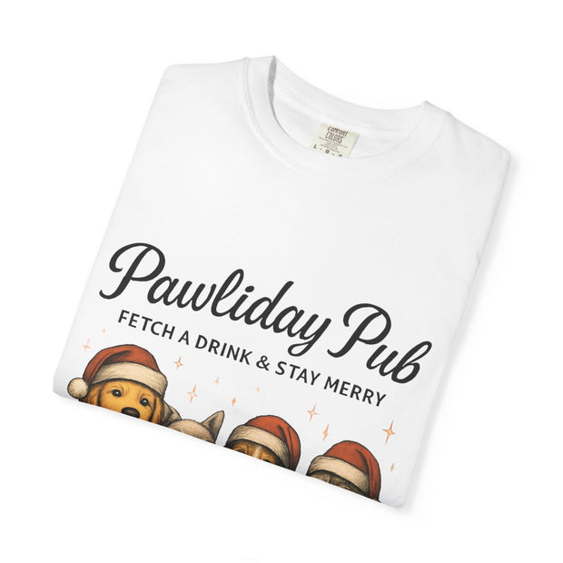 Pawdility Pub Holiday T-Shirt, Dog Lover Gift, Festive Pet Apparel, Cute Animal Tee, Merry Christmas Shirt, Pet-Themed Tee