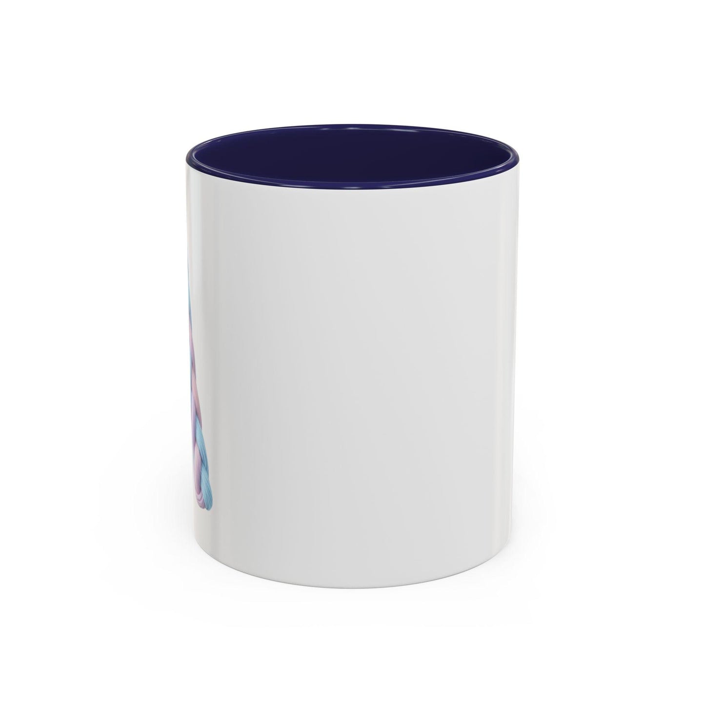 Minimalist Embroidery Typography Accent Coffee Mug | Pastel Thread Design
