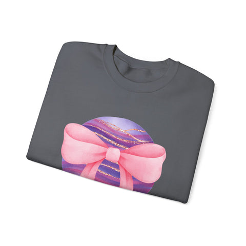 Pink/Purple Planet Wrapped In A Bow Crewneck Sweatshirt