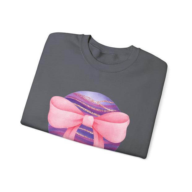 Pink/Purple Planet Wrapped In A Bow Crewneck Sweatshirt