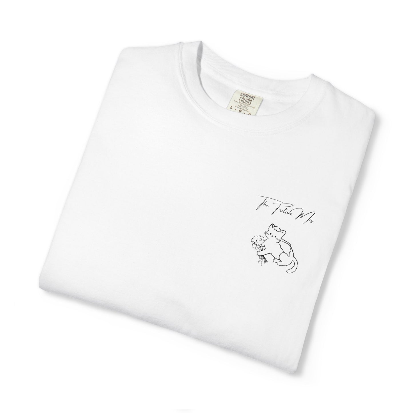 The Future Mrs Shirt, Cat Bride Embroidered Tee, Minimalist Bridal Shower Shirt, Coquette Wedding Tee, Future Wife Shirt
