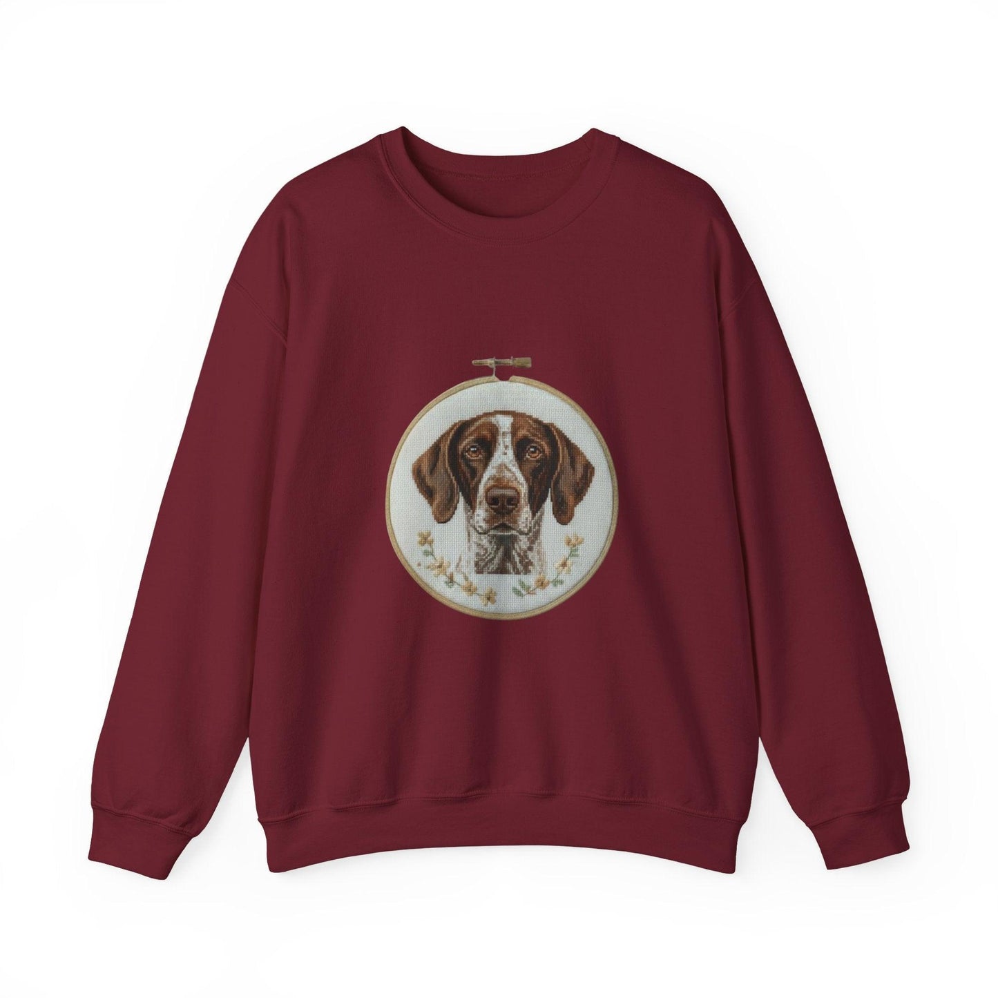 German Pointer Portrait sweatshirt | Dog Head Embroidery Hoop Design