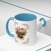 Geeky Goddess Pug Accent Coffee Mug
