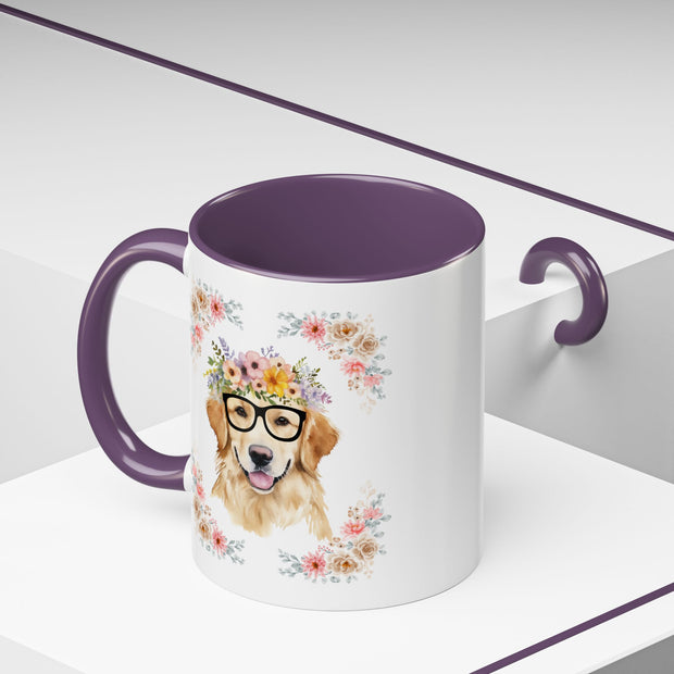Geeky Goddess Golden Retriever Accent Coffee Mug