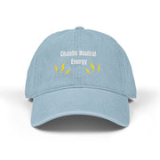 'Chaotic Neutral Energy' Denim Embroidered Cap