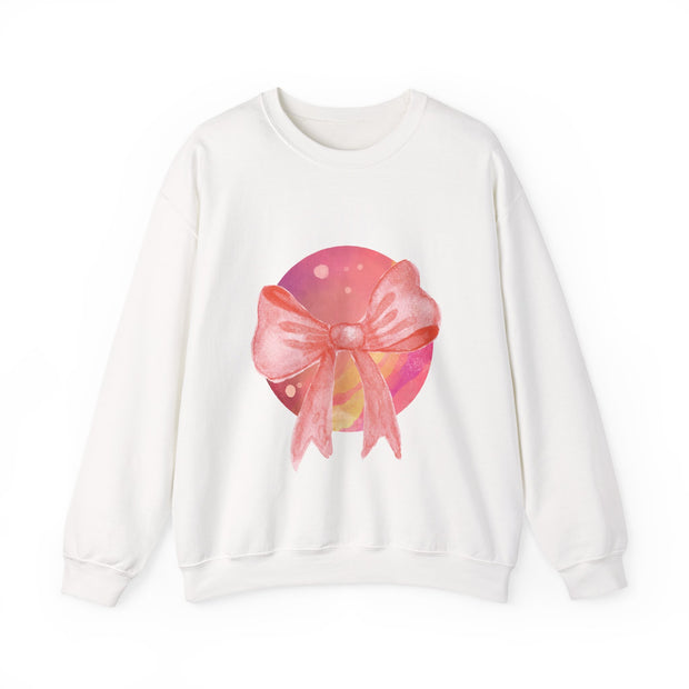 Pink/Yellow Planet Wrapped In A Bow Unisex Crewneck Sweatshirt