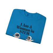 "I Am A Woman in STEM" Astronaut Unisex Crewneck Sweatshirt