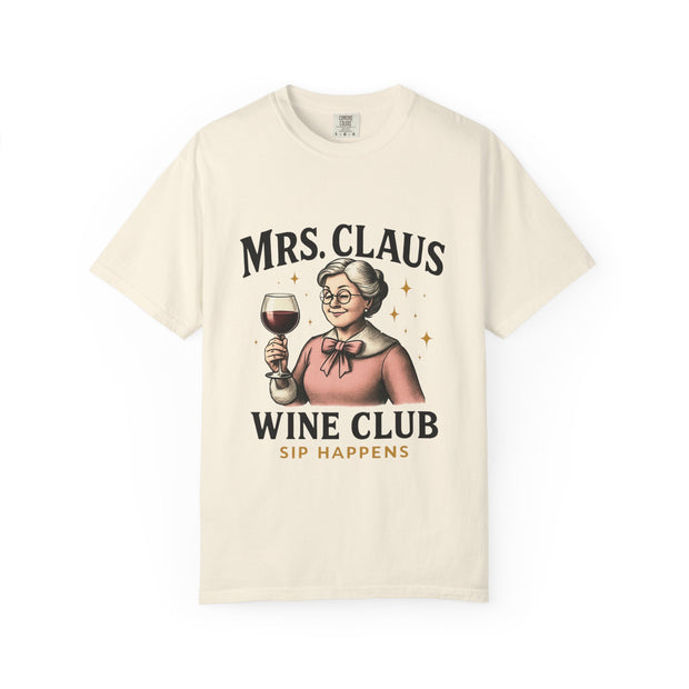 Mrs. Claus Wine Club T-Shirt, Fun Christmas Tee, Holiday Humor Shirt, Unique Gift for Wine Lovers, Mrs Claus Wine Lover Apparel