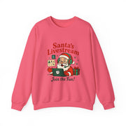 Cozy Christmas Crewneck Sweatshirt - Santa's Livestream Fun, Unisex Holiday Pullover, Gift for Gamers, Xmas Comfort Wear, Festive Sweatshirt