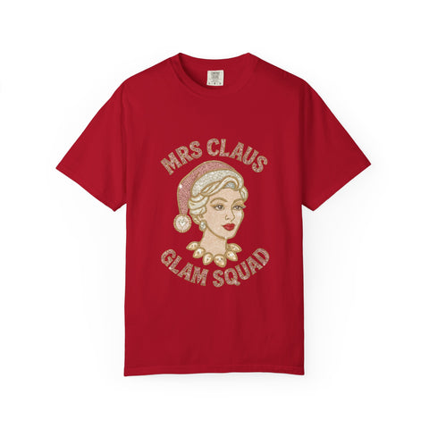 Mrs Claus Glam Squad T-Shirt | Retro Pinup Santa Lady Holiday Tee
