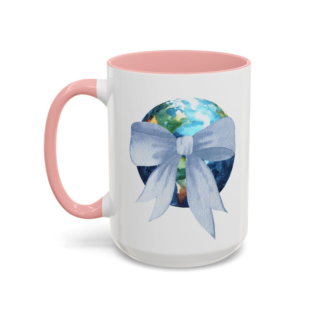 Earth Wrapped In A Bow Accent Coffee Mug