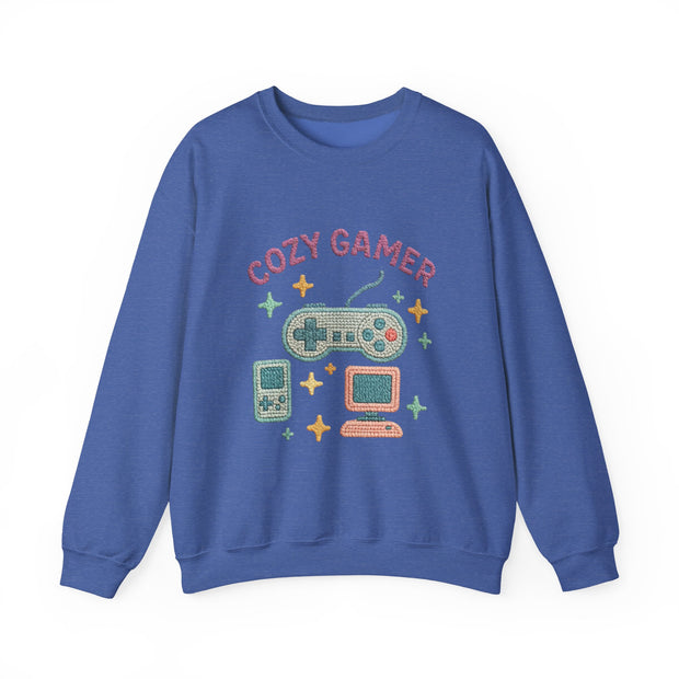 Cozy Gamer Sweatshirt, Unisex Crewneck, Gaming Gift, Comfortable Outfit, Video Game Apparel, Casual Style