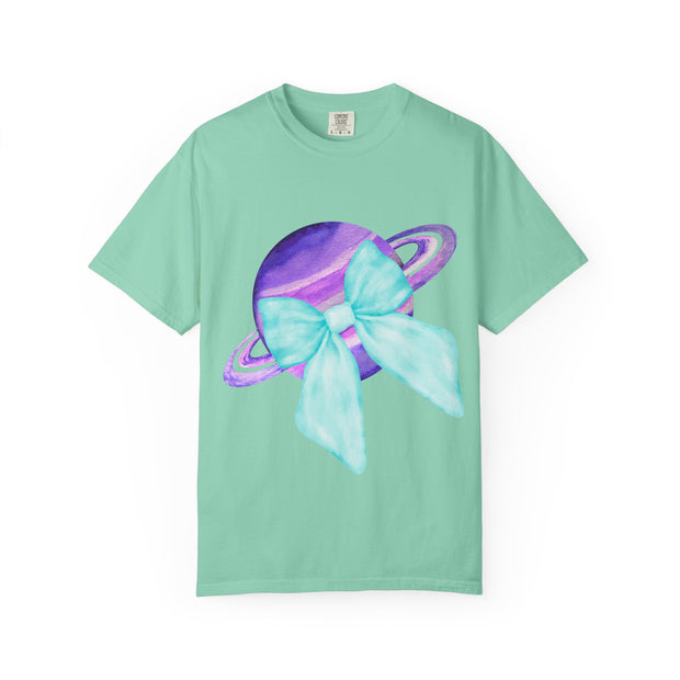 Purple Saturn Wrapped In Bow Unisex T-Shirt