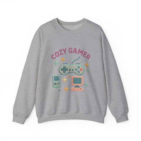 Cozy Gamer Sweatshirt, Unisex Crewneck, Gaming Gift, Comfortable Outfit, Video Game Apparel, Casual Style
