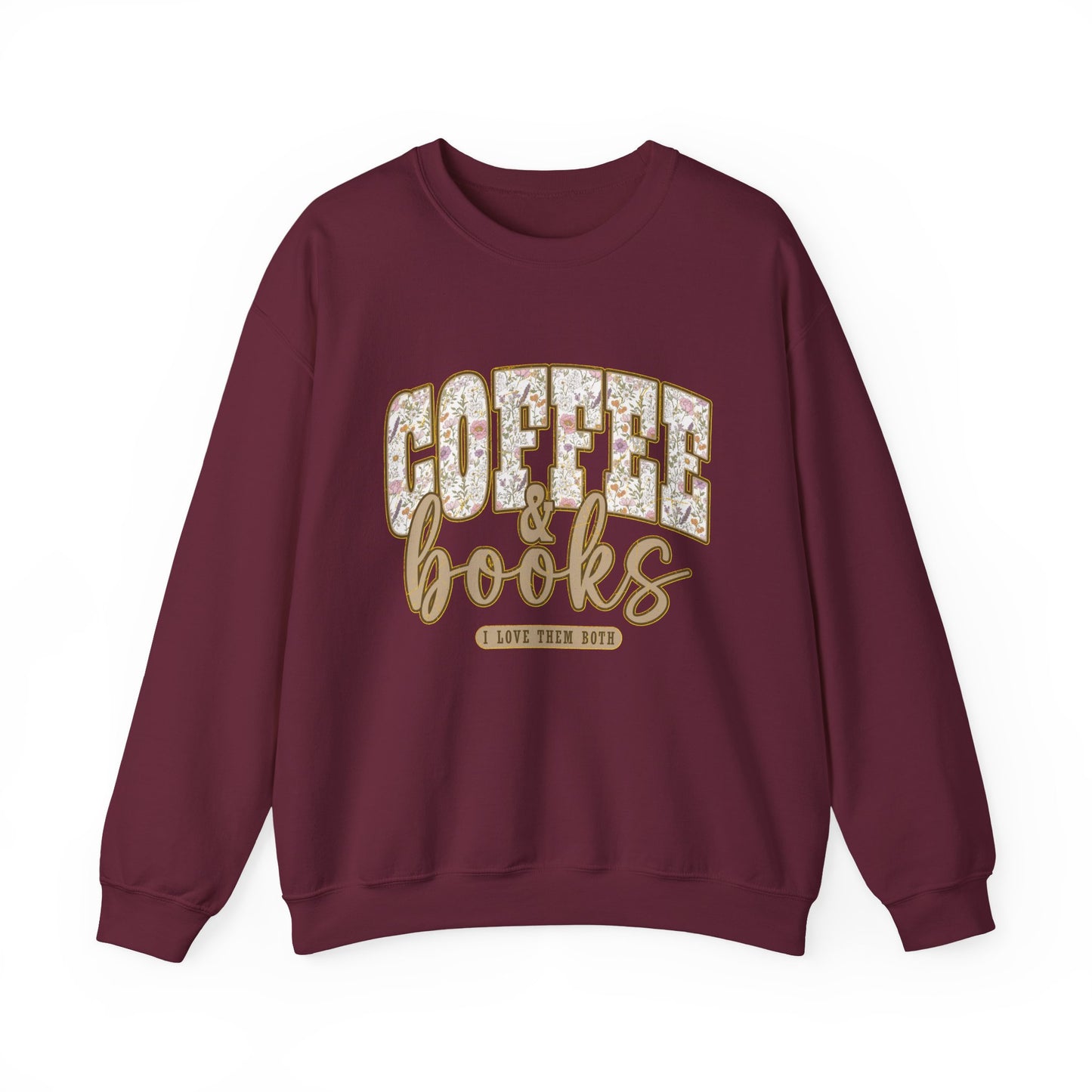 Coffee & Books Crewneck Sweatshirt | Cozy Reading Coffee Shirt