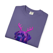 Neon English Mastiff Dog with Antlers T-Shirt | Christmas Sweater Lights Design