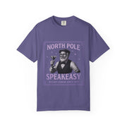 North Pole Speakeasy T-Shirt, Holiday T-Shirt, Unisex Christmas Tee, Vintage Style Tee, Fun Santa Shirt, Festive Gift Idea