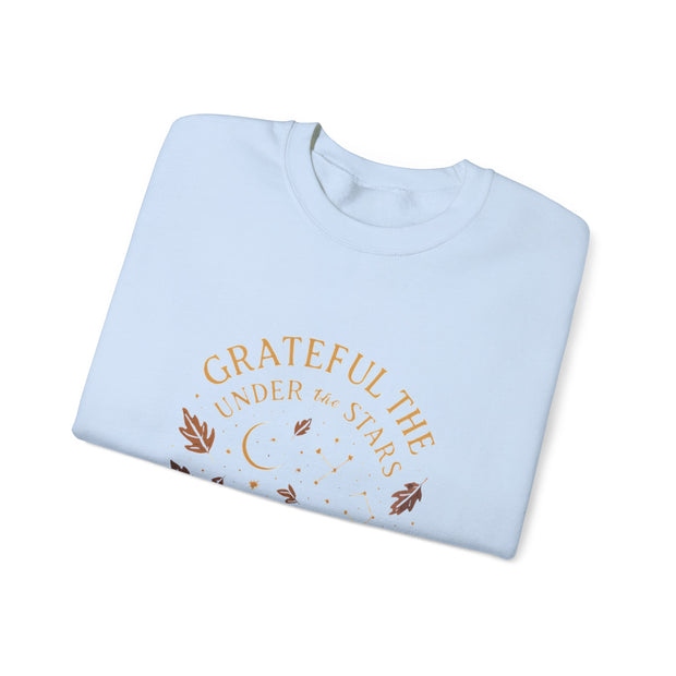 Grateful Under the Stars Sweatshirt - Cozy Unisex Crewneck, Perfect for Fall, Thanksgiving, Gift for Friends, Family