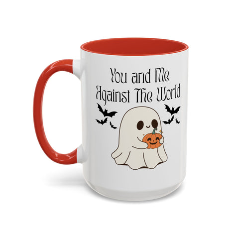 'You and Me Against The World' Accent Coffee Mug