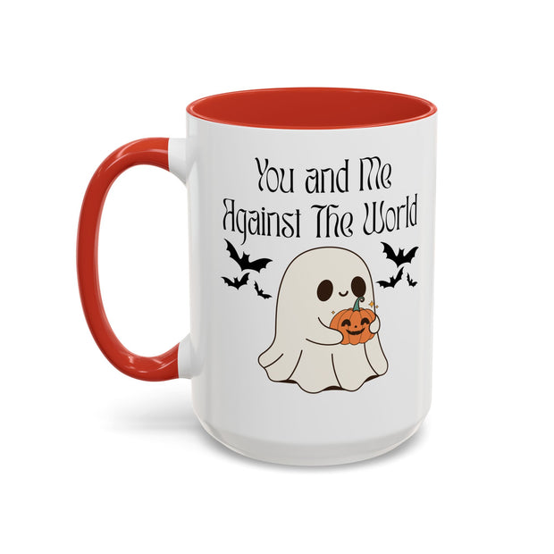 'You and Me Against The World' Accent Coffee Mug